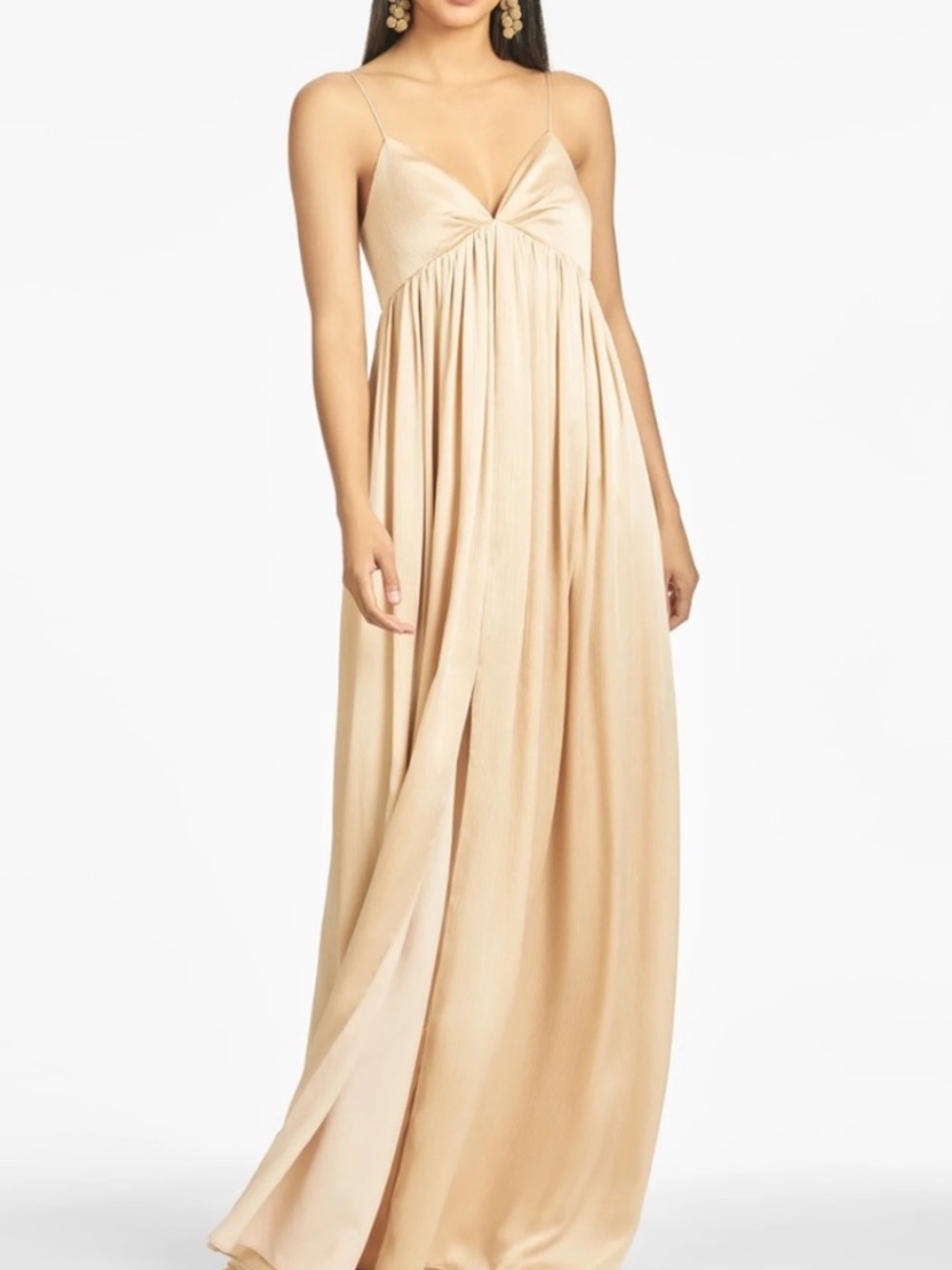 NWT Sachin and Babi Jessica Satin Gown in Champagne Sz 8